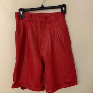 Leather shorts